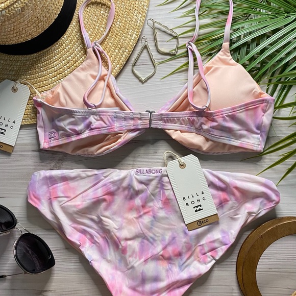Billabong 🌸 Pink/Lilac Tie-Dye Bikini Set - Picture 9 of 14
